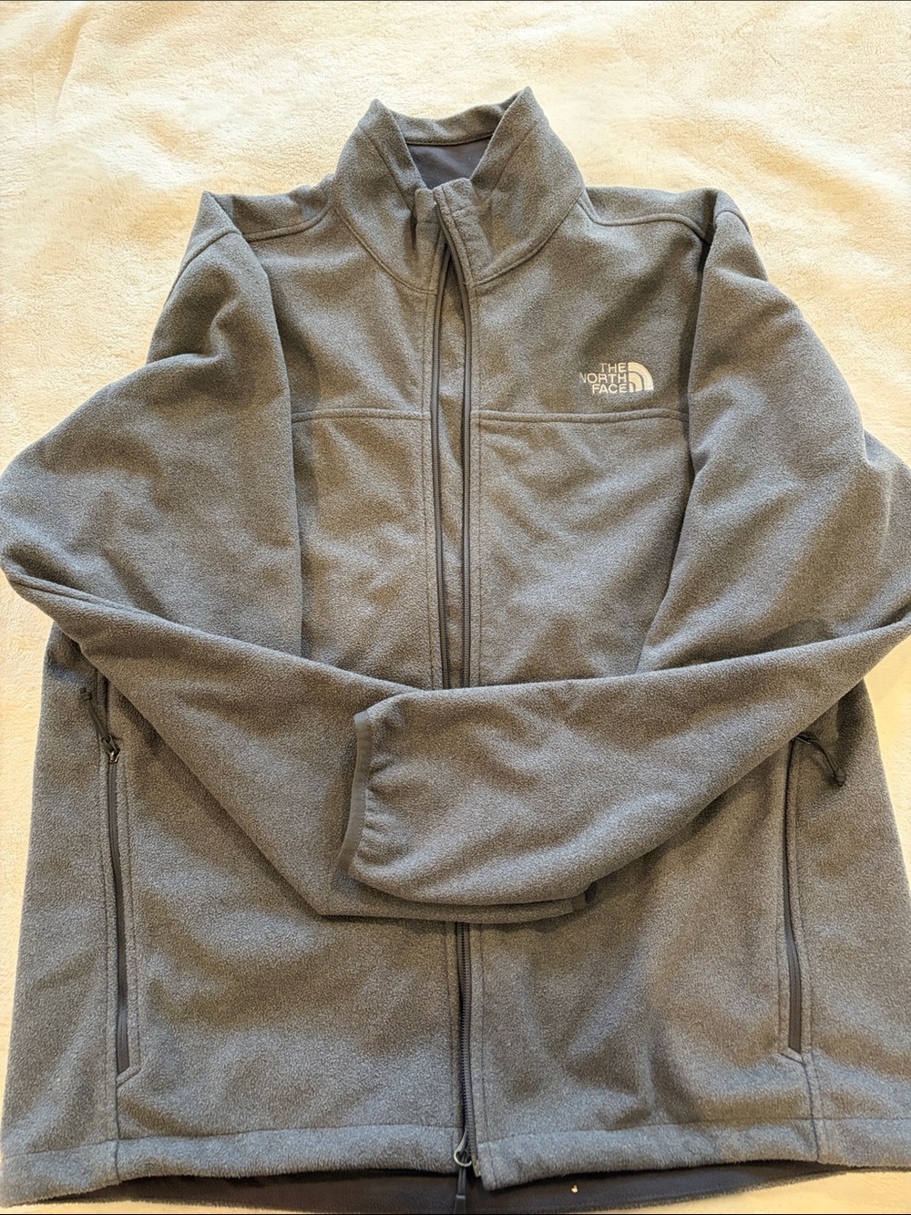 The North Face Men's Gray Full-Zip- Large Lightweight Fleece Jacket